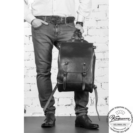 Кожаный рюкзак "Рафаэль" (чёрный)